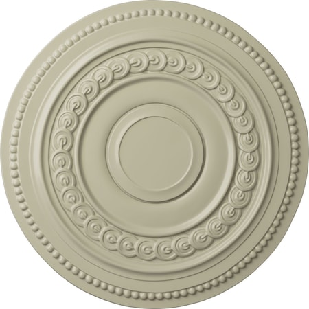 Ekena Millwork Oldham Ceiling Medallion (Fits Canopies up to 8 5/8"), Hand-Painted Clear Yellow, 18"OD x 1 1/4"P CM18OLCYF